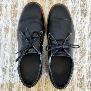 Original Penguin Shoes Black Leather Willie Lace-up Loafers SIZE 9.5 RN151542 Penguin by Munsingwear Waylon Black Leather Oxford Shoes  main image 4
